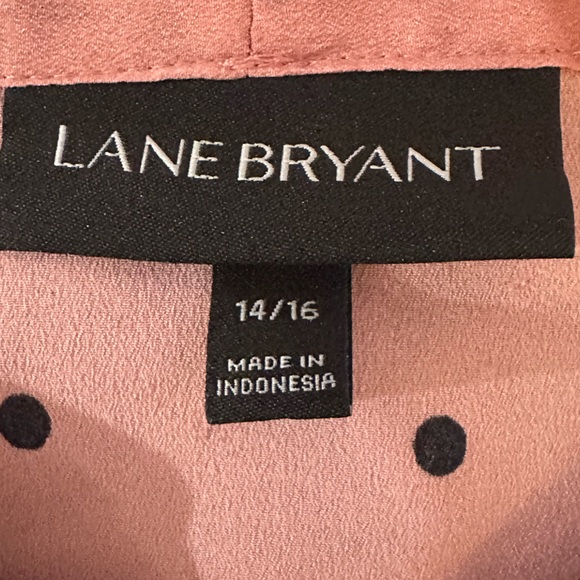 011 Lane Bryant Pink with Black Polkadot Blouse - Picture 3 of 4